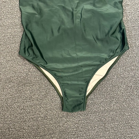 Adriana Degreas Low-Back Cutout Swimsuit in Dark Green - Picture 3 of 12